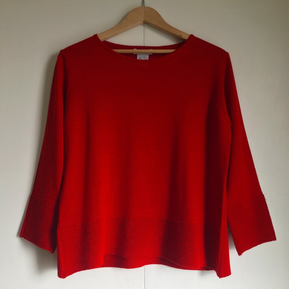 Red Crew Neck Sweater italian made